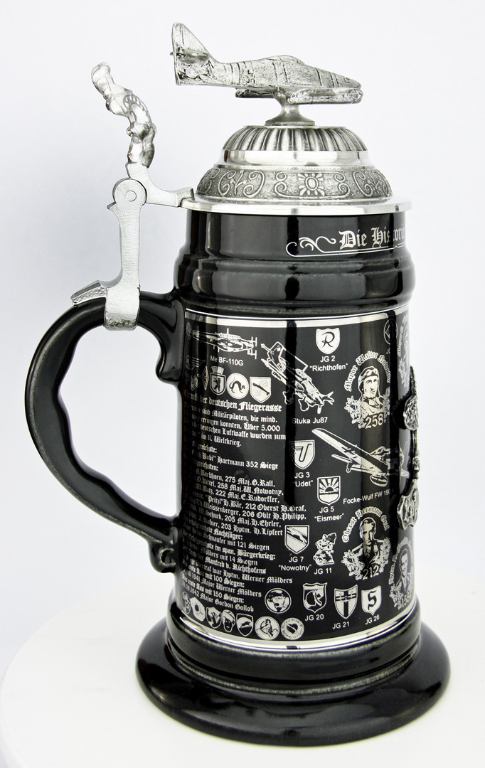 History of the Luftwaffe Aces Beer Stein - GermanSteins.com