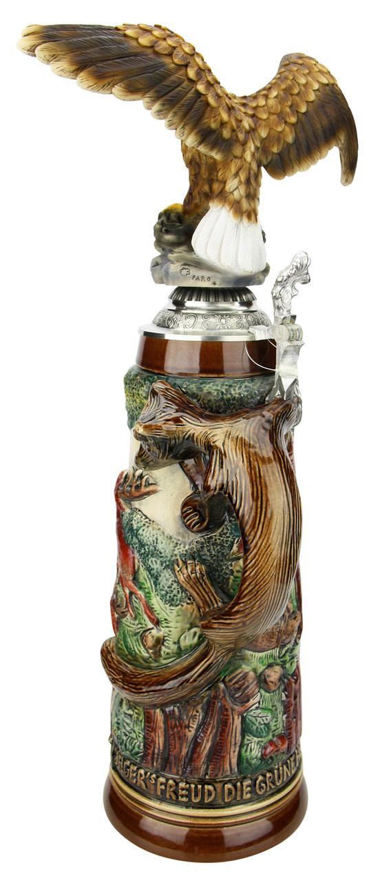 Fox Handle Hunter Beer Stein 2 Liter | Eagle Lid