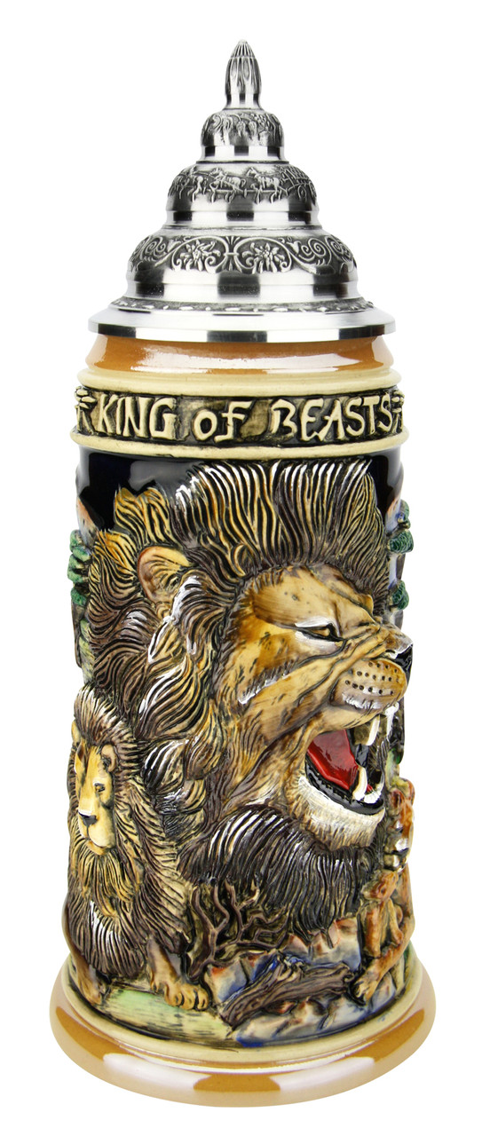 Lion King Of Beasts Beer Stein Germansteins Com Lion King Of Beasts Beer Stein Germansteins Com
