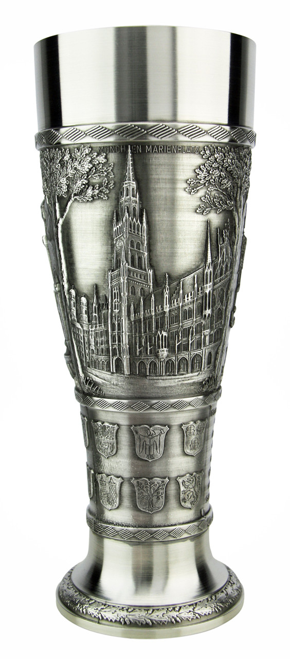 Bavaria Pewter Wheat Beer Tulip - GermanSteins.com
