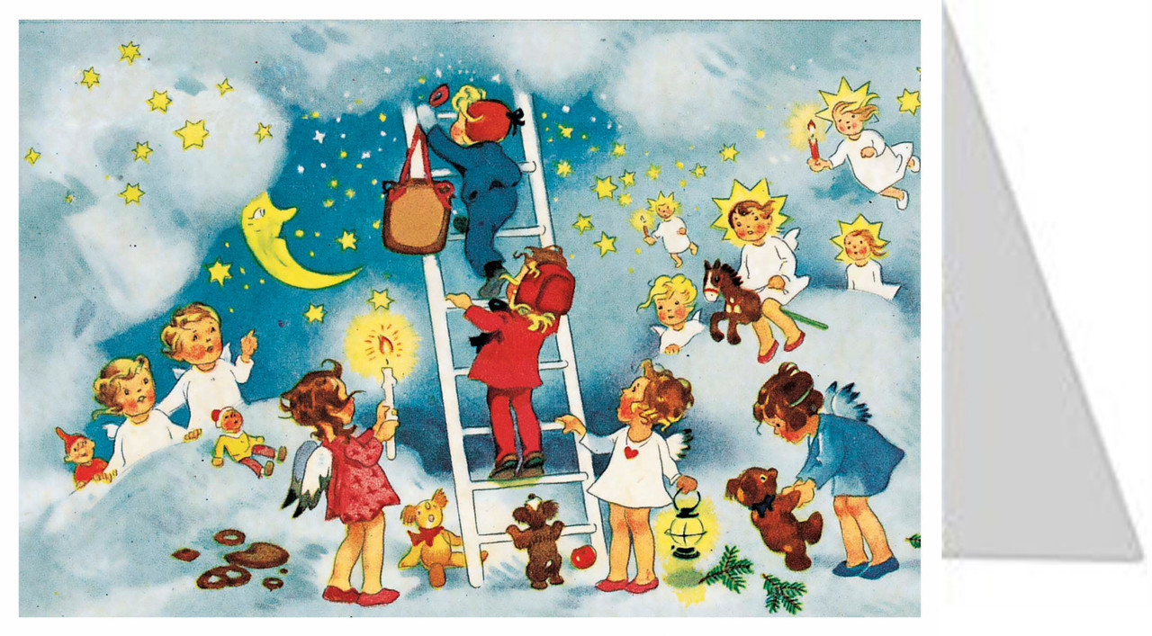 Ladder in the Heavens German Advent Calendar Christmas Card 