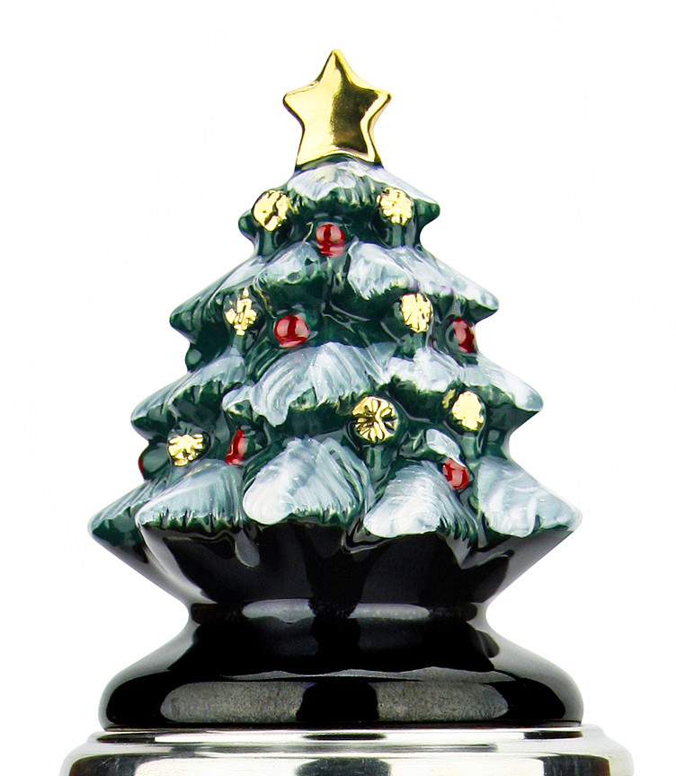 Santa Themed Beer Stein w/ Christmas Tree Lid: Imported