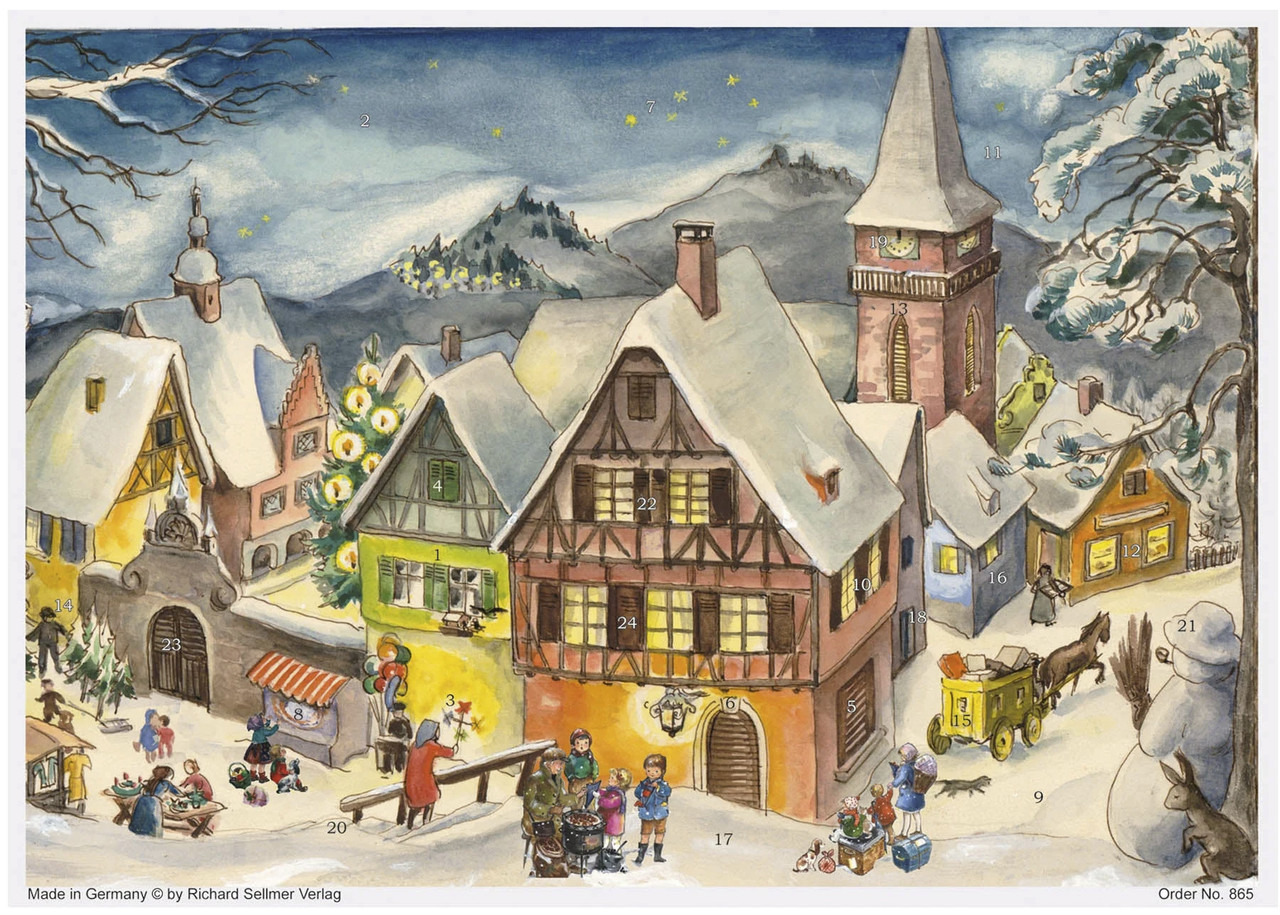 Snowy Village German Christmas German Advent Calendar