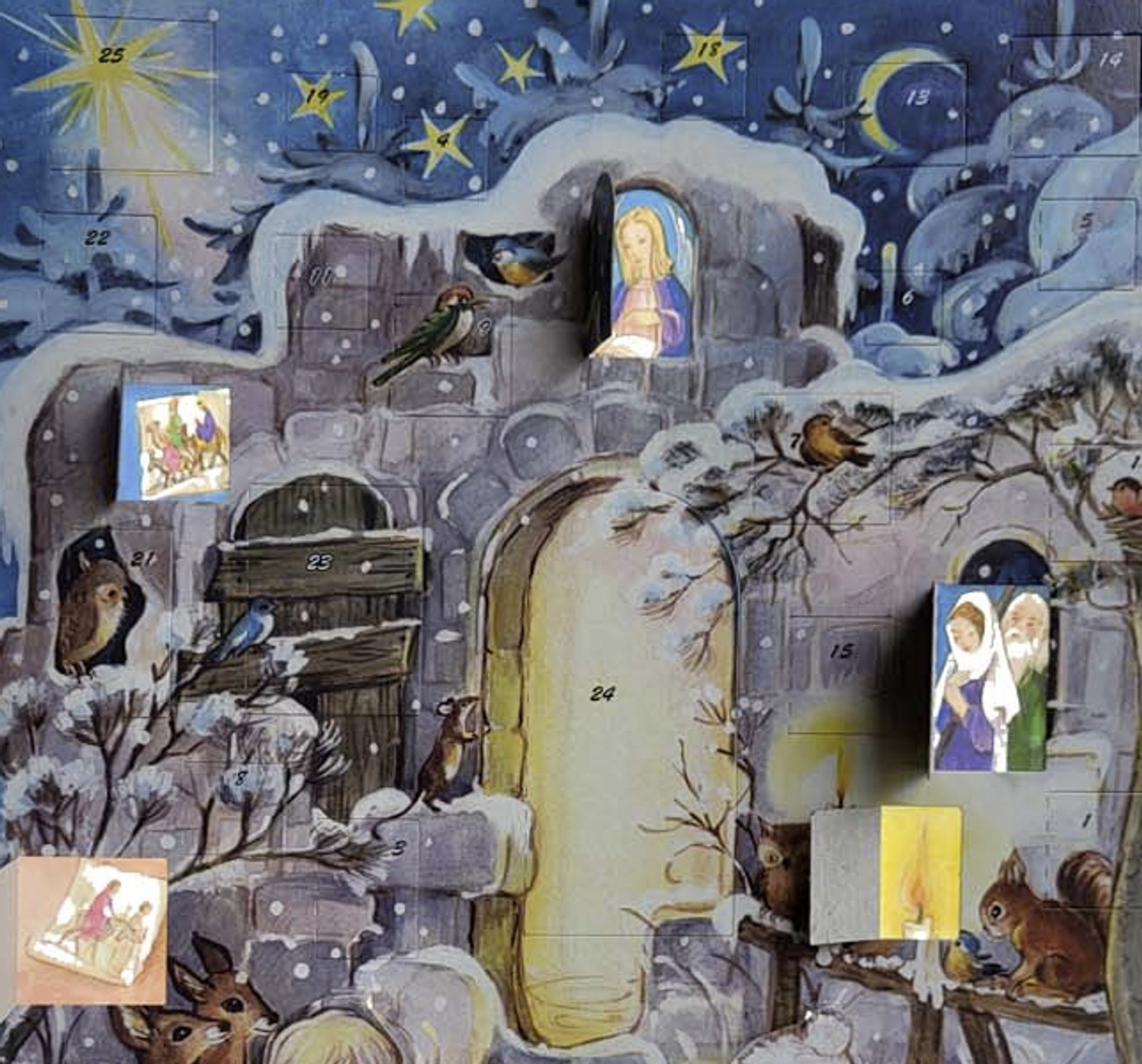 Christmas Story at the Stable with 3D Effect German Advent Calendar 