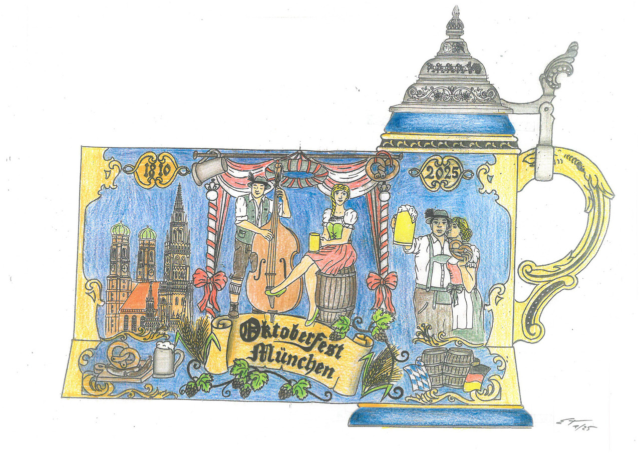 215th Anniversary Oktoberfest Beer Festive Music Stein | King Werk 2025 Oktoberfest Beer Stein