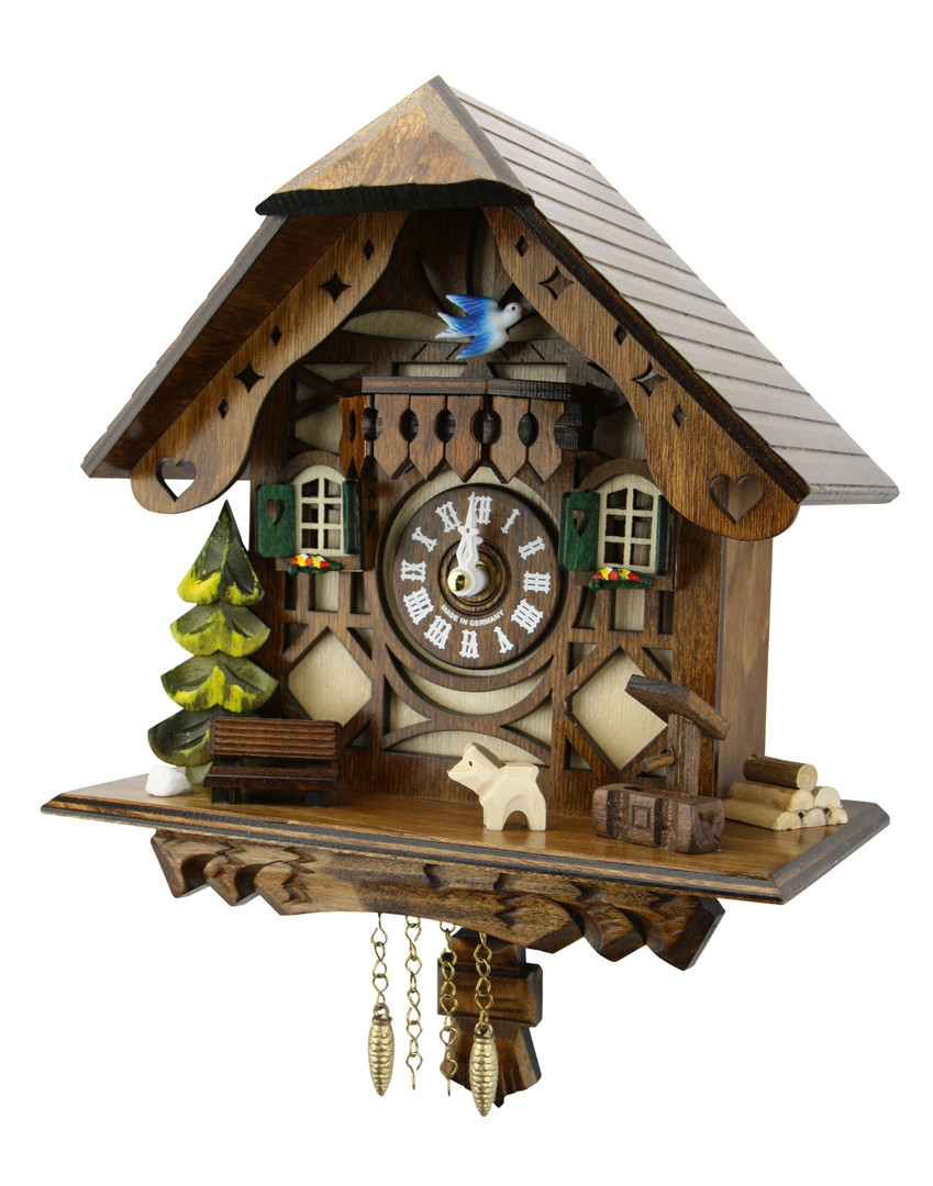 Alpine Chalet Latticework Black Forest Quartz Cuckoo Clock