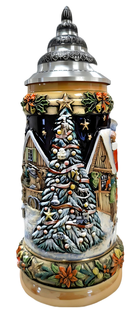 Santa at the Christmas Market German Beer Stein 