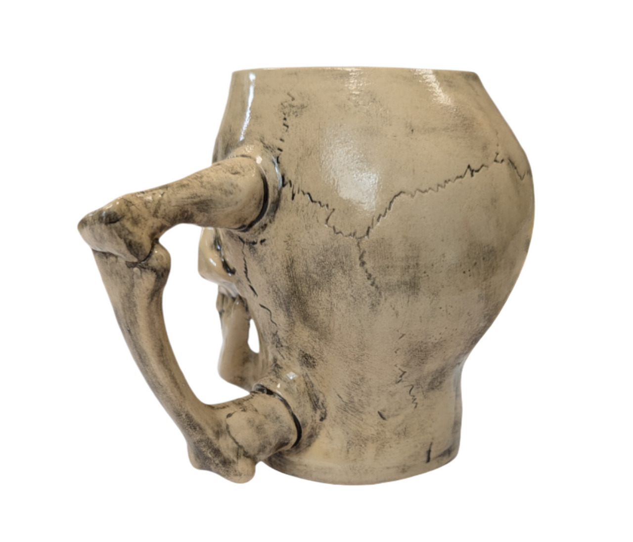 Skull German Ceramic Beer Mug | 1870 Reproduction 