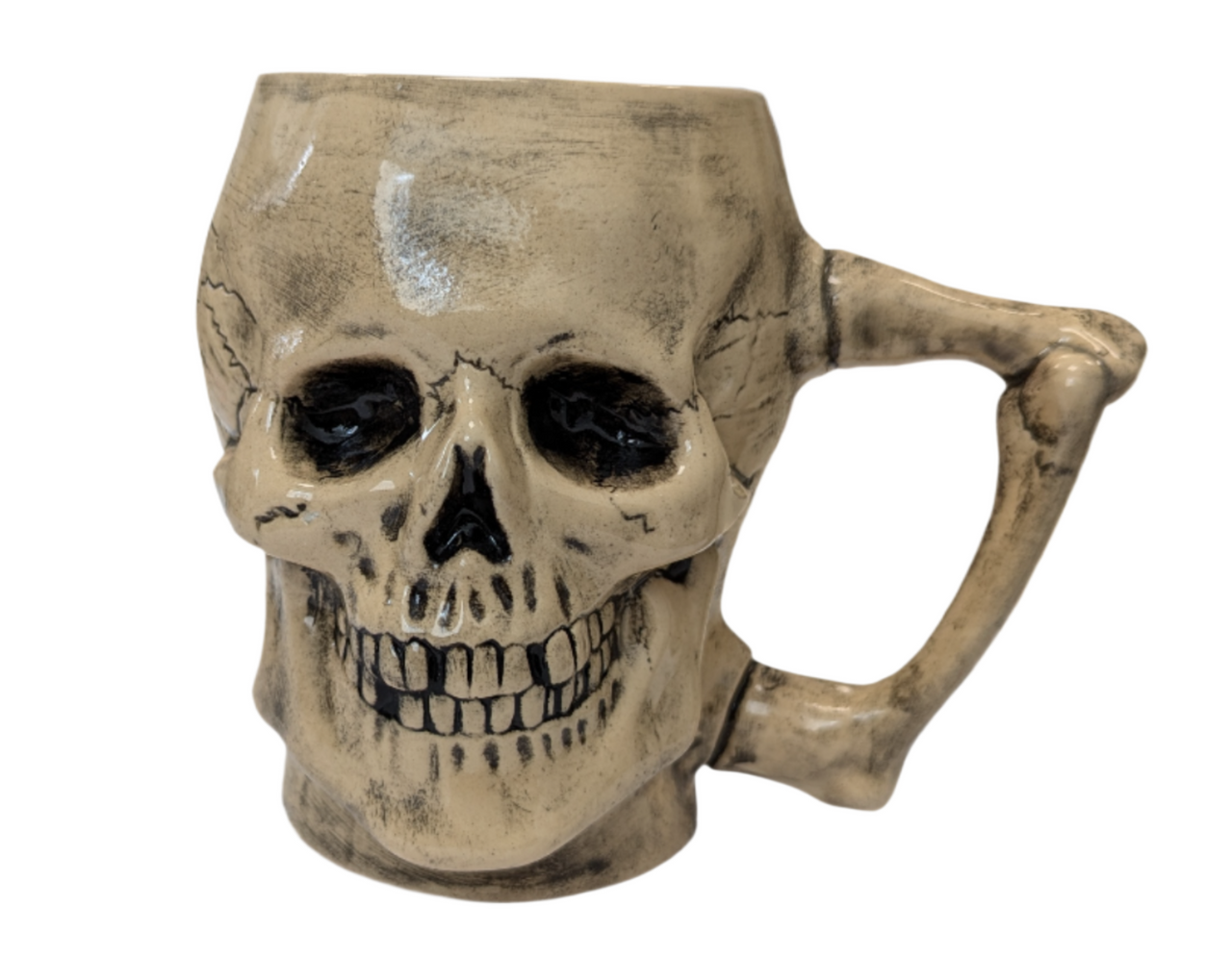 Skull German Ceramic Beer Mug | 1870 Reproduction 