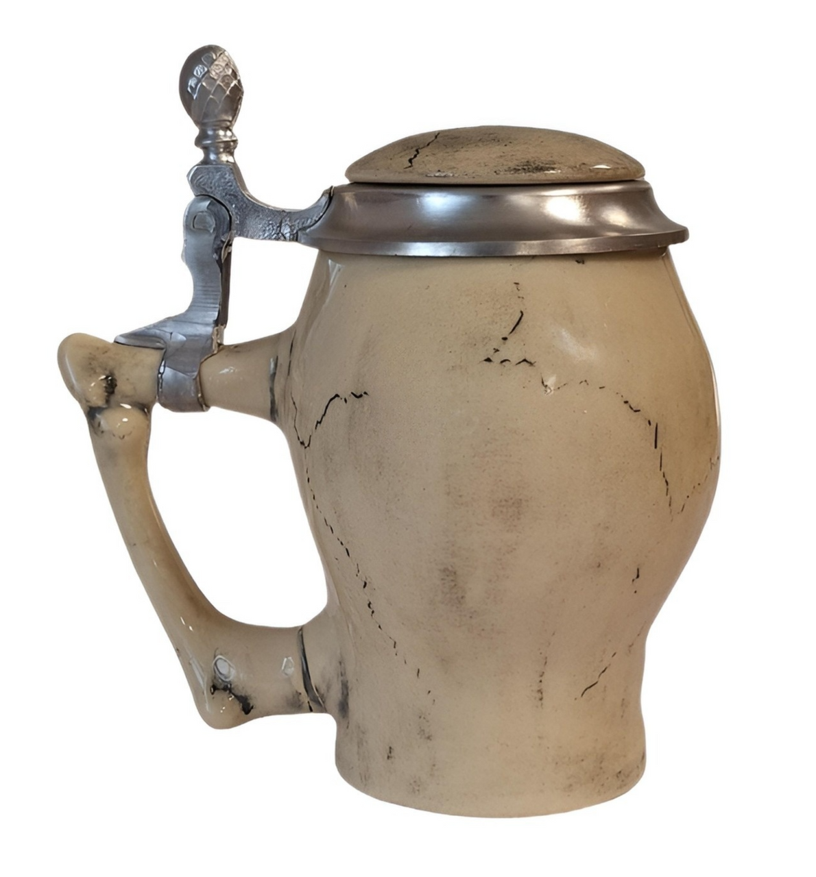 Skull German Ceramic Beer Stein | 1870 Reproduction 