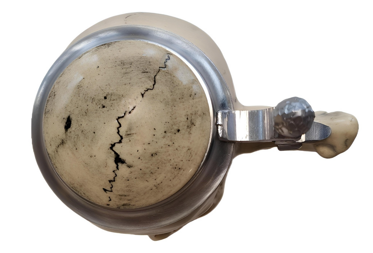 Skull German Ceramic Beer Stein | 1870 Reproduction 