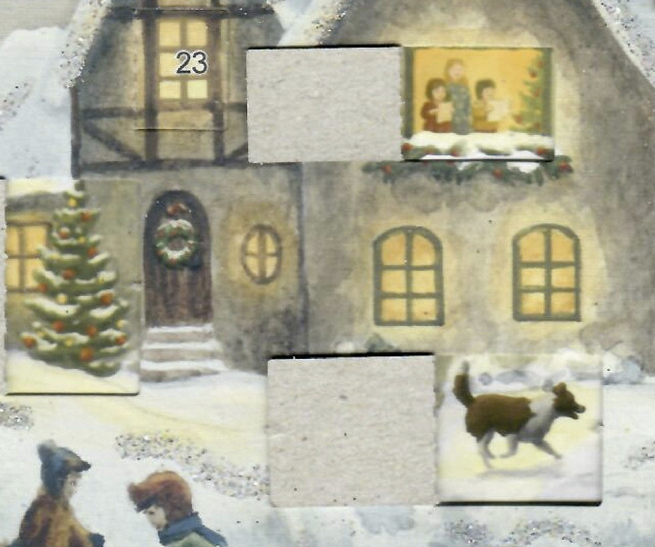 Ice Skating Winter Pond German Advent Christmas Calendar