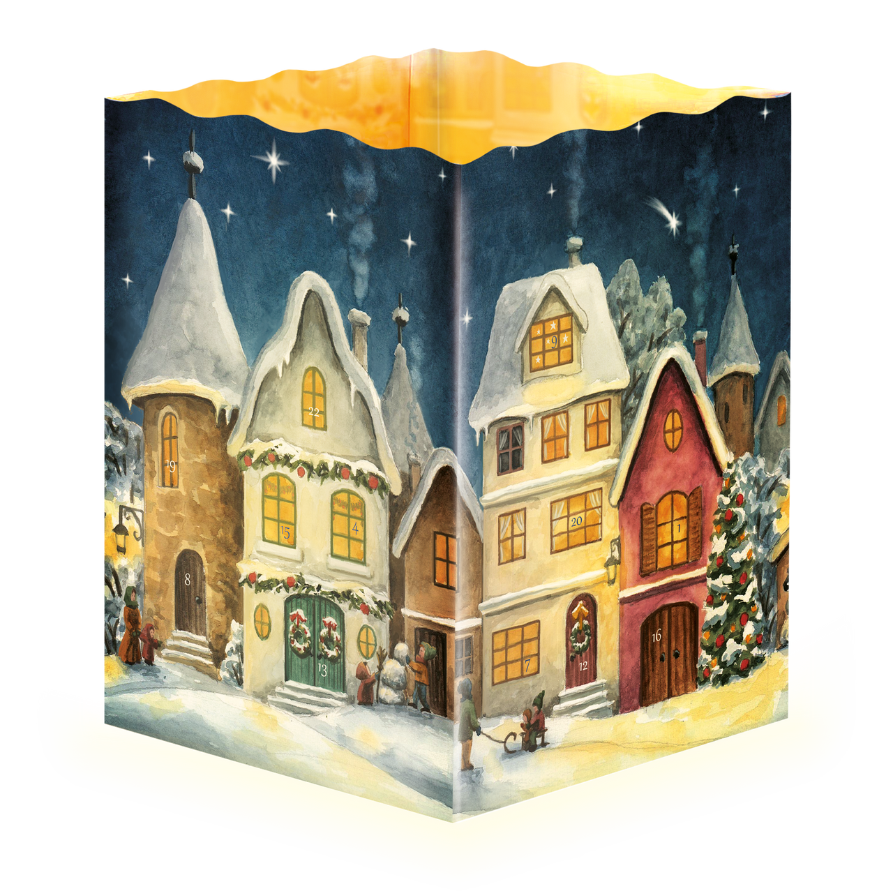 Christmas Town 3D Paper Lantern German Advent Calendar  
