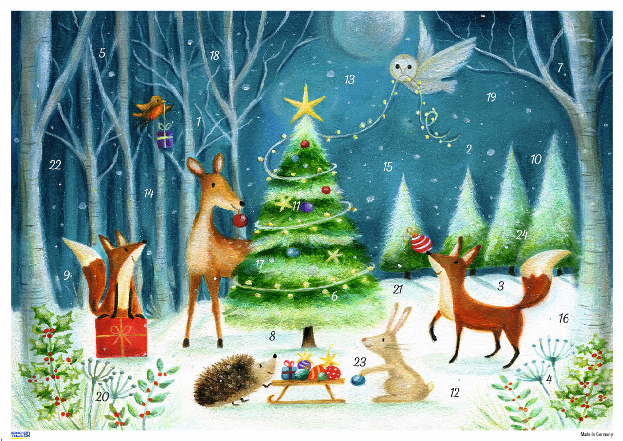 Nordic Christmas Tree Trimming German Christmas Advent Calendar