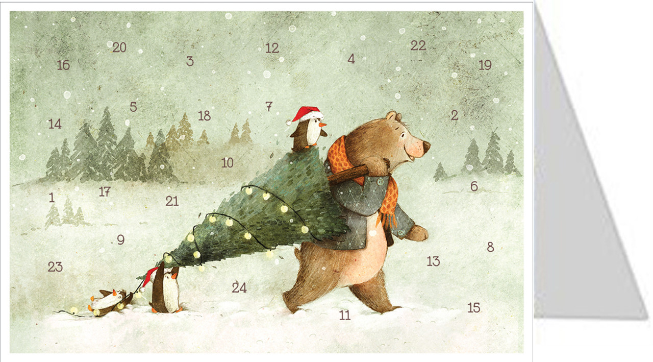 Little Friends Christmas Tree German Advent Calendar Christmas Card 