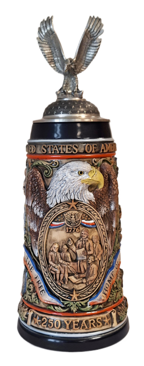 250th USA Anniversary Commemorative Beer Stein with Flying Eagle Lid