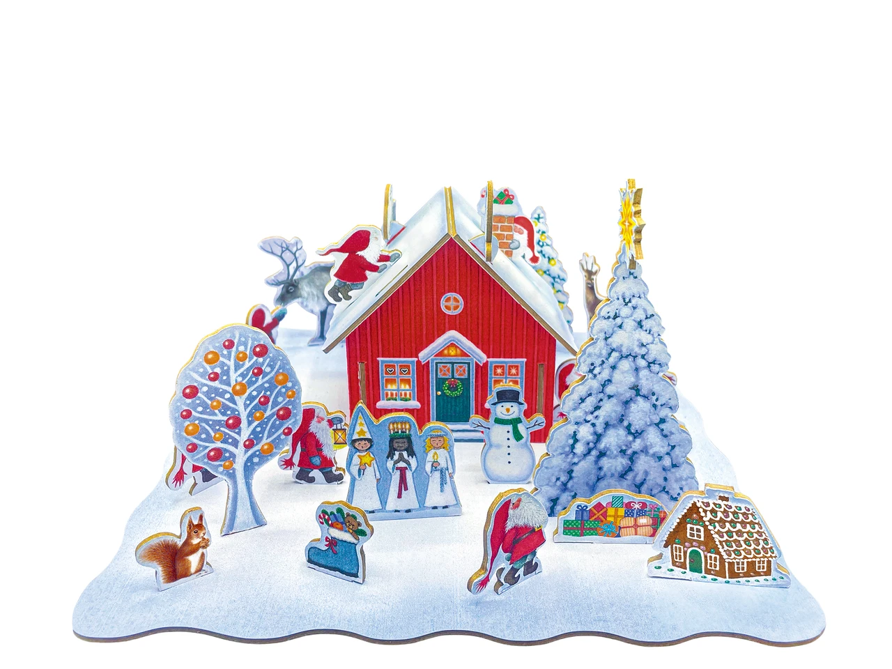 Nisse Cabin Pop-Out Craft 3D German Christmas Advent Calendar