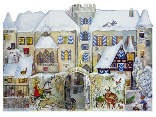 Traditional Wooden German Advent Calendar 3D Bavarian Knight