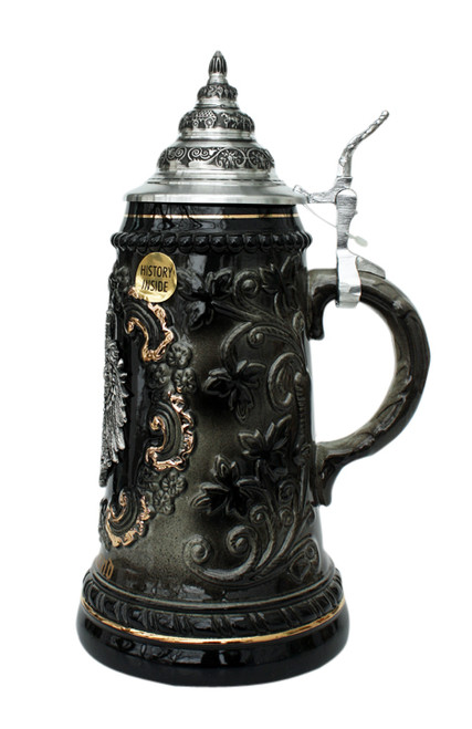 .5 Beer Stein with German Eagle Crest & 24K Gold Accents