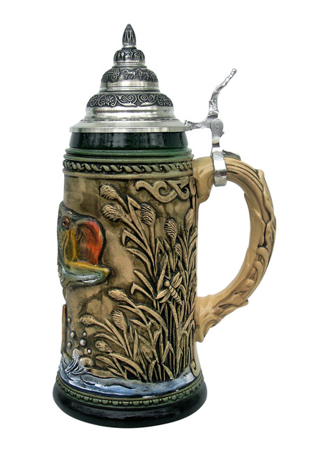 Large Mouth Bass Beer Stein Rustic