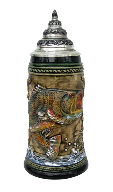 Large Mouth Bass Beer Stein Rustic