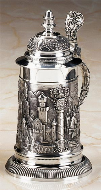 Pewter Neuschwanstein Castle Beer Stein