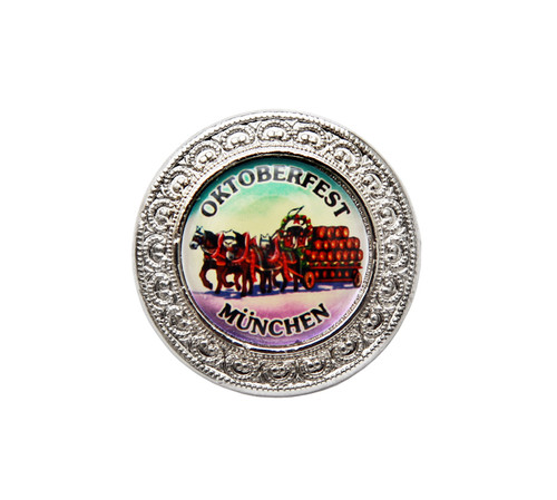 Silver Oktoberfest Beerwagon Medallion