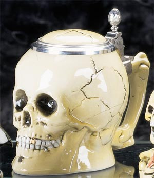 Skull and Book Beer Stein - GermanSteins.com