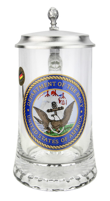 Authentic German Beer Stein with US Navy Seal