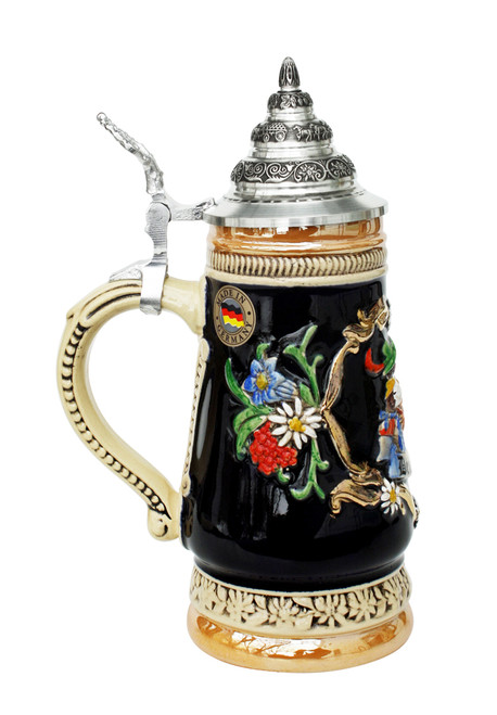 Hand Painted German Stein with 24K Gold Accents