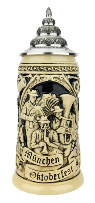 Oktoberfest Oompah Band Beer Stein Cobalt 0.4 Liter