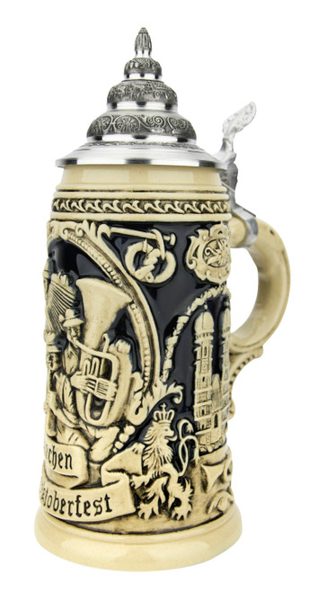 Oktoberfest Oompah Band Beer Stein Cobalt 0.4 Liter