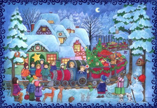 Christmas Train Scene Children's German Advent Calendar