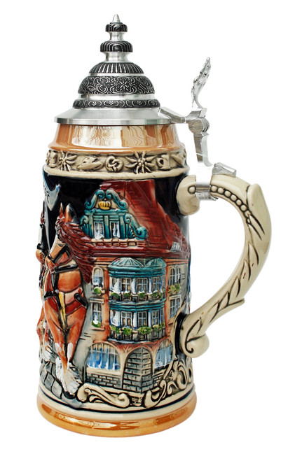 Oktoberfest Traditional Collectible Ceramic Beer Stein with Lid