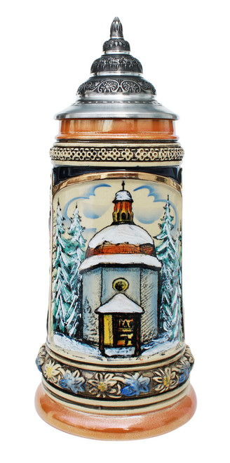 Collectible Xmas German Beer Stein with Lid