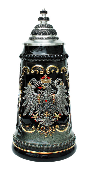 Deutschland Pewter Eagle Stein | Zoller and Born Beer Mug