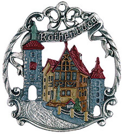 Rothenburg Town German Pewter Christmas Ornament