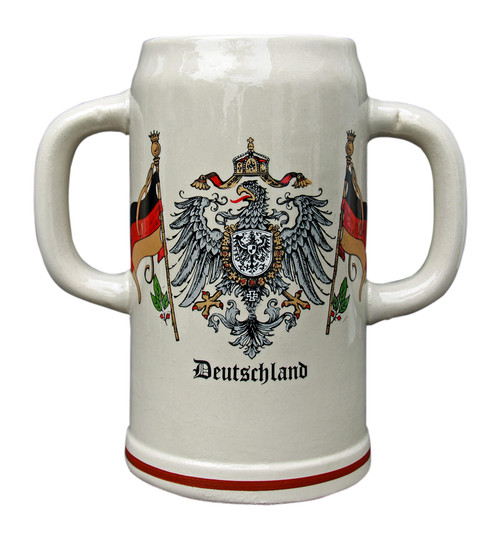 Deutschland Flag Crest Stoneware Beer Mug 0.5 Liter 