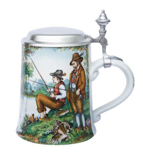 Fisherman Porcelain Beer Stein