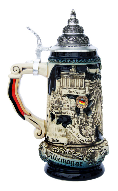 Deutschland Eagle Panorama Beer Stein Cobalt