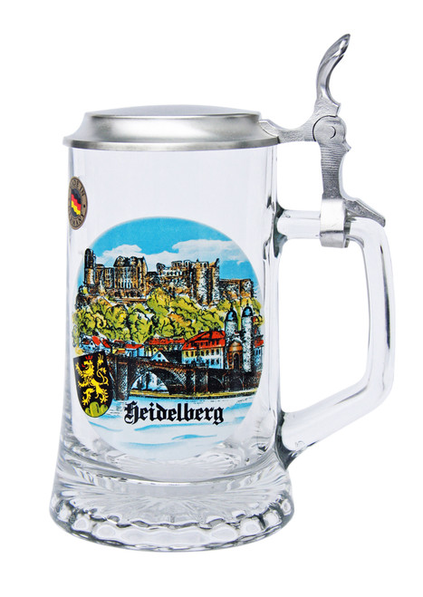 Authentic German Beer Stein with Heidelberg Painting