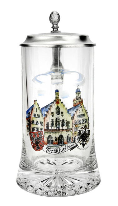 German Beer Stein with Traditional Frankfurt Illustration