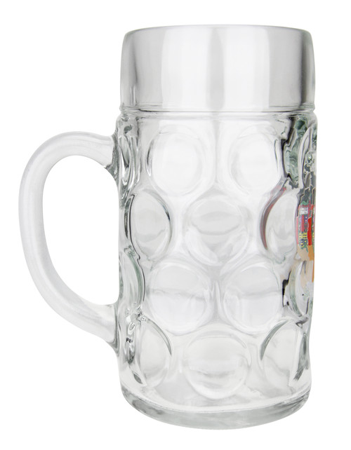 Deutschland Map Dimpled Oktoberfest Glass Beer Mug 1 Liter