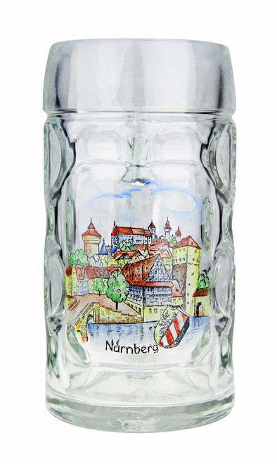 Authentic .5 Liter Oktoberfest Beer Mug with hand painted Nurnberg motif 