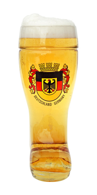 Personalized German Glass Beer Boot with Deutschland Crest