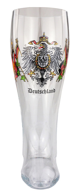 Glass Mug With Deutschland Crest - German Beer Mugs, Boots