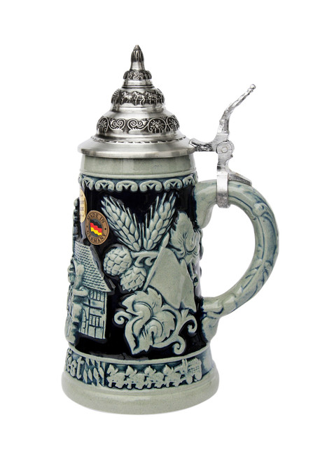 Oktoberfest Beer Stein with Pewter Lid