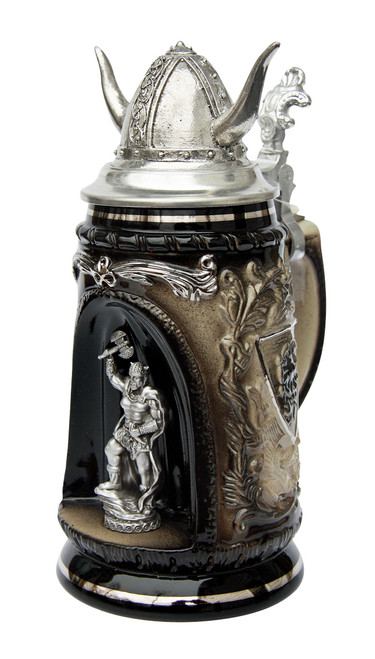 Viking Grotto Beer Stein with Helmet Lid