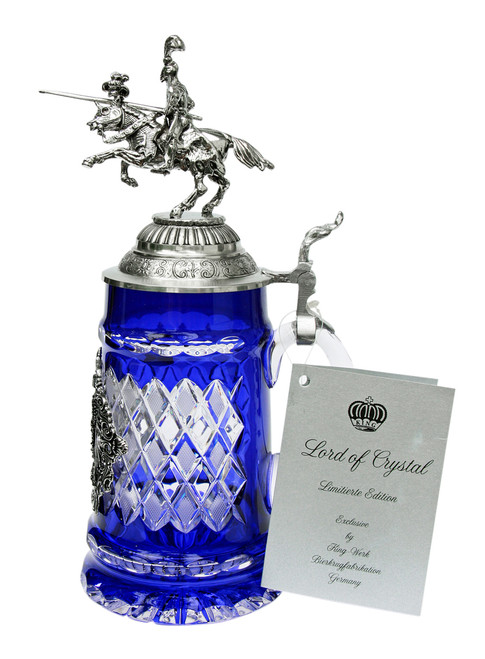 Lord of Crystal German Knight Beer Stein Blue