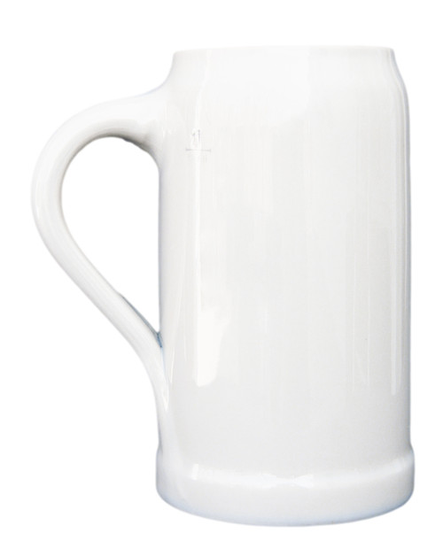 White Glaze Stoneware Beer Mug 1 Liter